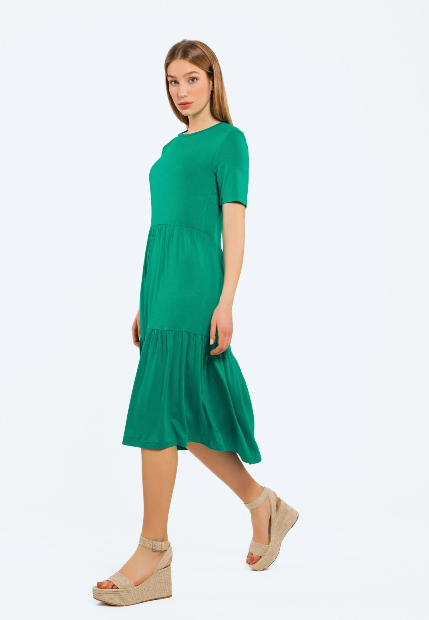 Sukienka Z Dżerseju - Green 2 Sukienka Z Dżerseju - Green - obrazek 2