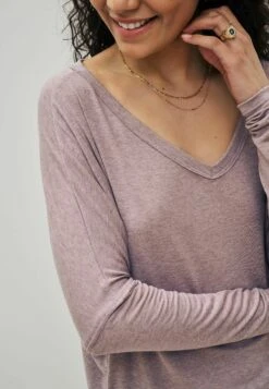 Next RAW EDGE V-NECK - Bluzka Z Długim Rękawem - Lilac Purple 10 Next RAW EDGE V-NECK - Bluzka Z Długim Rękawem - Lilac Purple -Ulla Popken Sklep 024319fcb29c4fc58204ebf4238bf711