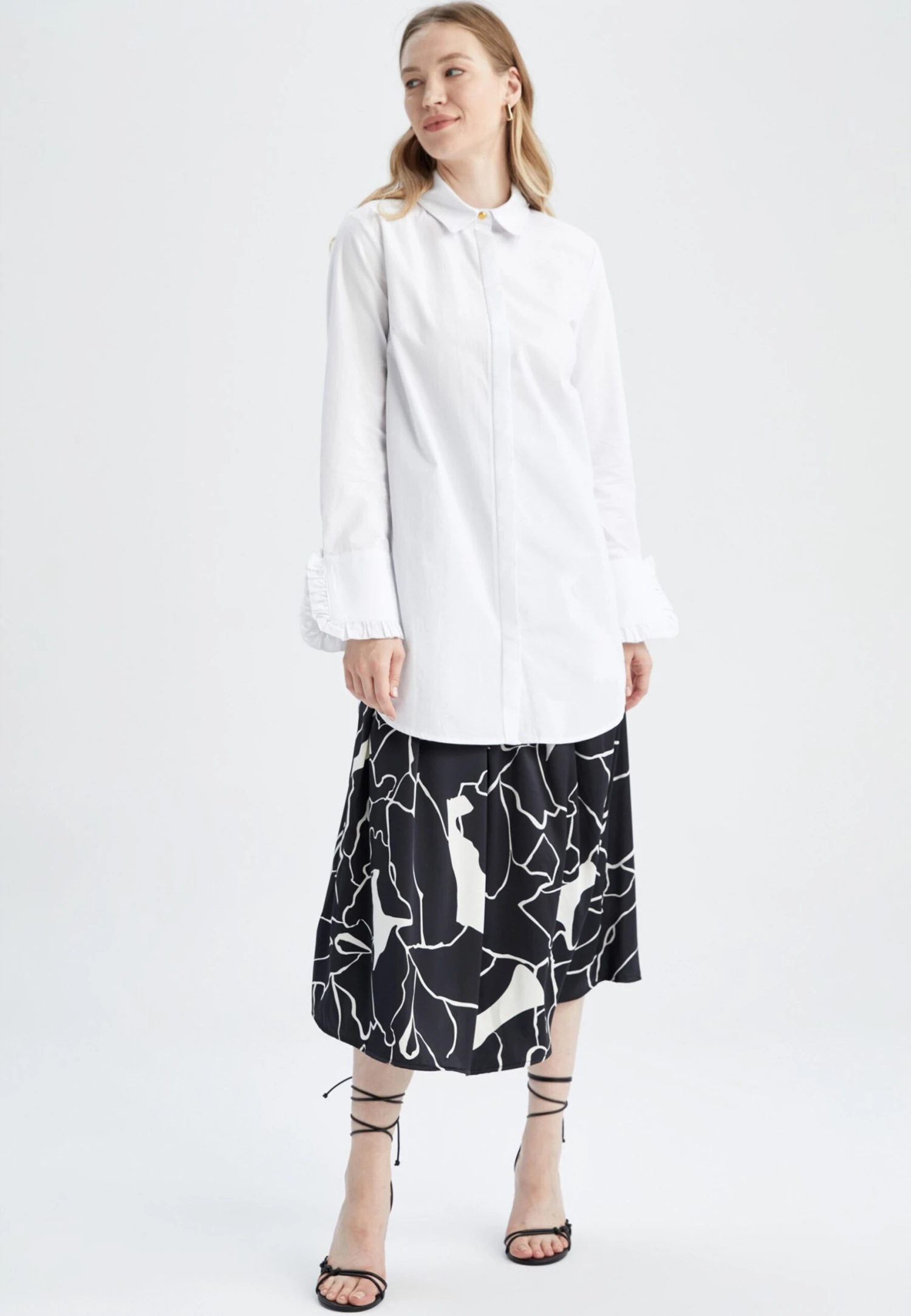 DeFacto Spódnica Trapezowa - Black 2 DeFacto Spódnica Trapezowa - Black - obrazek 2