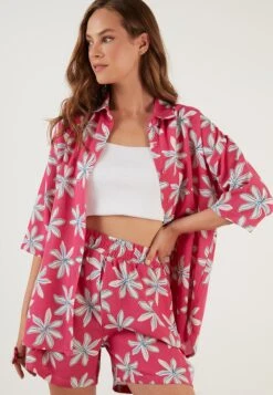 LELA TWO PIECE SET - REGULAR FIT - Szorty - Fuchsia