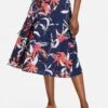 Gerry Weber LANG WEIT LANGER AUS - Spódnica Trapezowa - Blau Rot Orange Druck