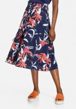 Gerry Weber LANG WEIT LANGER AUS - Spódnica Trapezowa - Blau Rot Orange Druck