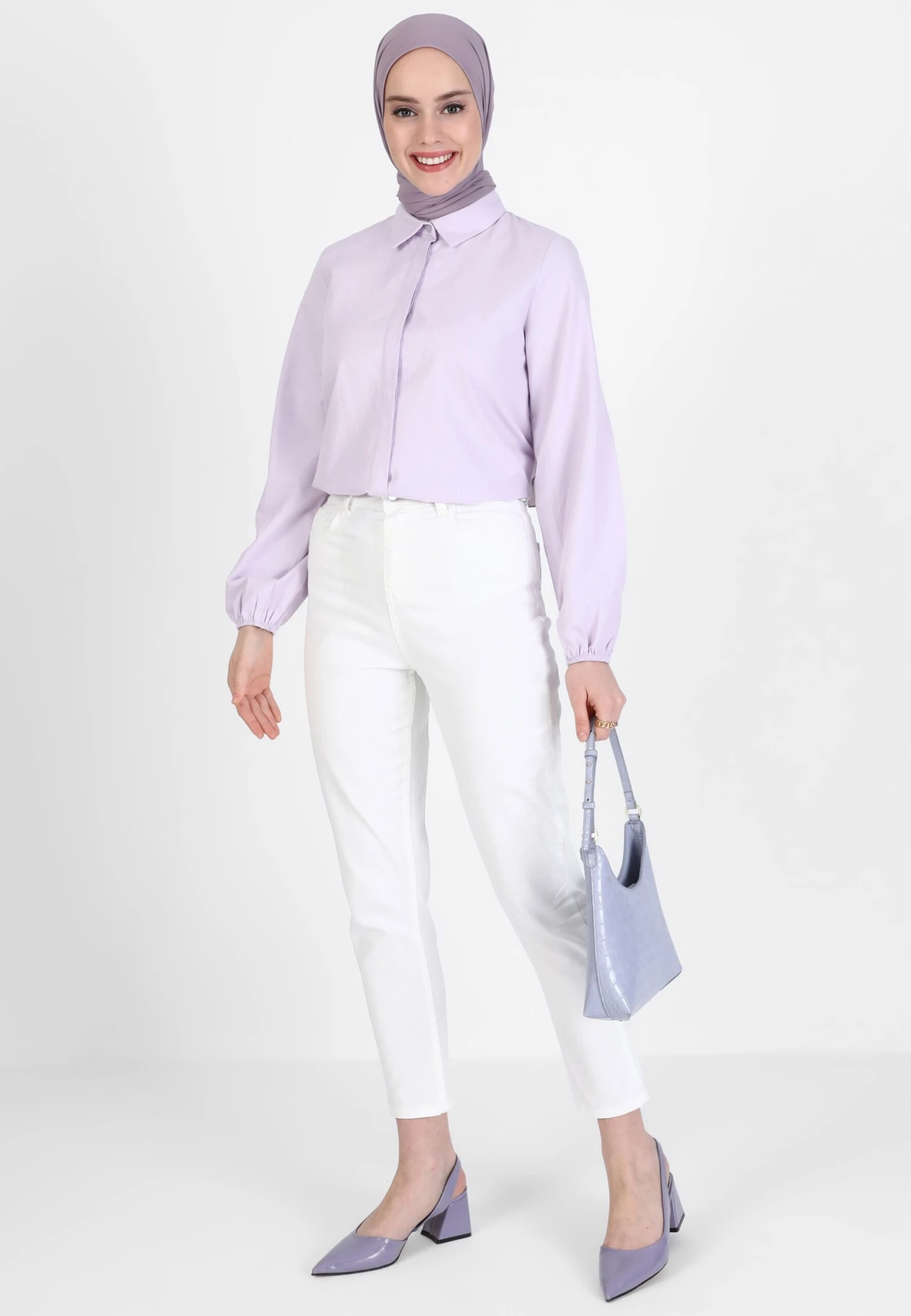 Jeansy Slim Fit - Off-white 2 Jeansy Slim Fit - Off-white - obrazek 2