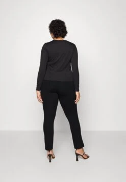 ONLY CARMAKOMA CARELORA SLIT PANT - Spodnie Materiałowe - Black -Ulla Popken Sklep 131faa87cf1949e8876a1d454e838841