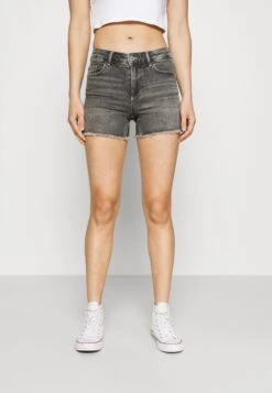 ONLY ONLBLUSH MID RAW - Szorty Jeansowe - Medium Grey Denim