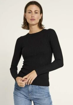 KARLINA O-NECK - Bluzka Z Długim Rękawem - Black