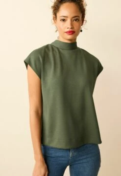 Next TIE BACK STANDARD - T-shirt Z Nadrukiem - Khaki Green