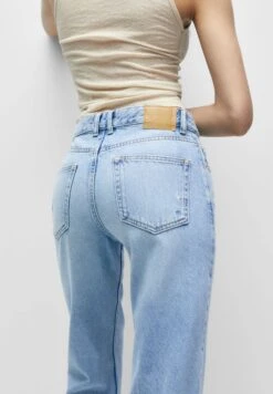 PULL & BEAR MID WAIST FADED - Jeansy Straight Leg - Light Blue Denim -Ulla Popken Sklep 1cbfb953ad74439e9ad5f7aeb7a5bcaa