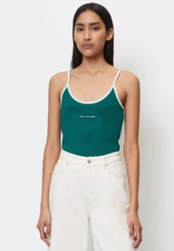 Marc O'Polo DENIM SPAGHETTITRÄGER MIT STRUKTUR AUS ORGANIC C - Bluzka - Green