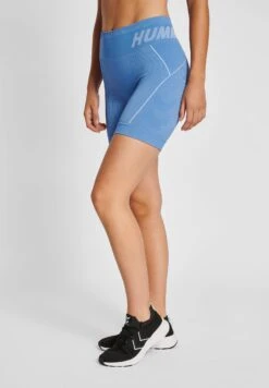 Hummel HMLTE CHRISTEL SEAMLESS - Krótkie Spodenki Sportowe - Riviera Blue Bell Melange