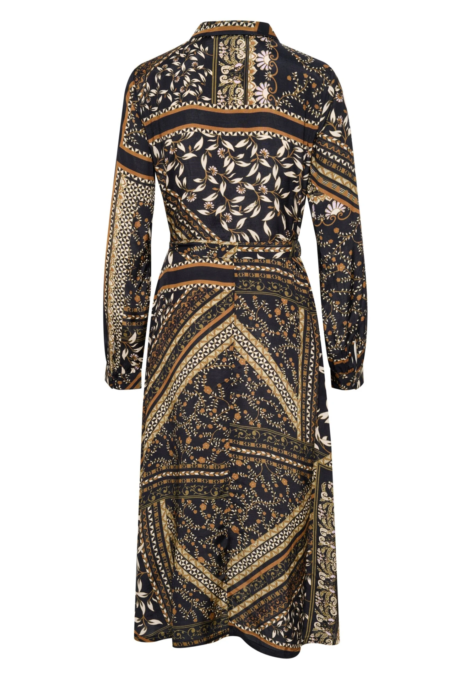 Kaffe KAFINE OLINE - Sukienka Koszulowa - Black/brown Scarf Print 6 Kaffe KAFINE OLINE - Sukienka Koszulowa - Black/brown Scarf Print - obrazek 6