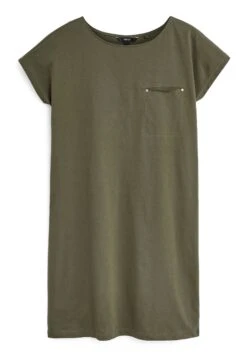 Next RELAXED CAP SLEEVE POCKET STANDARD - Sukienka Z Dżerseju - Khaki Green -Ulla Popken Sklep 287ad6b2c77147dbb7e17a68cf09a0db