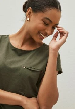 Next RELAXED CAP SLEEVE POCKET STANDARD - Sukienka Z Dżerseju - Khaki Green