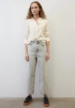 Marc O'Polo BARREL - Jeansy Straight Leg - Authentic Light Grey Wash