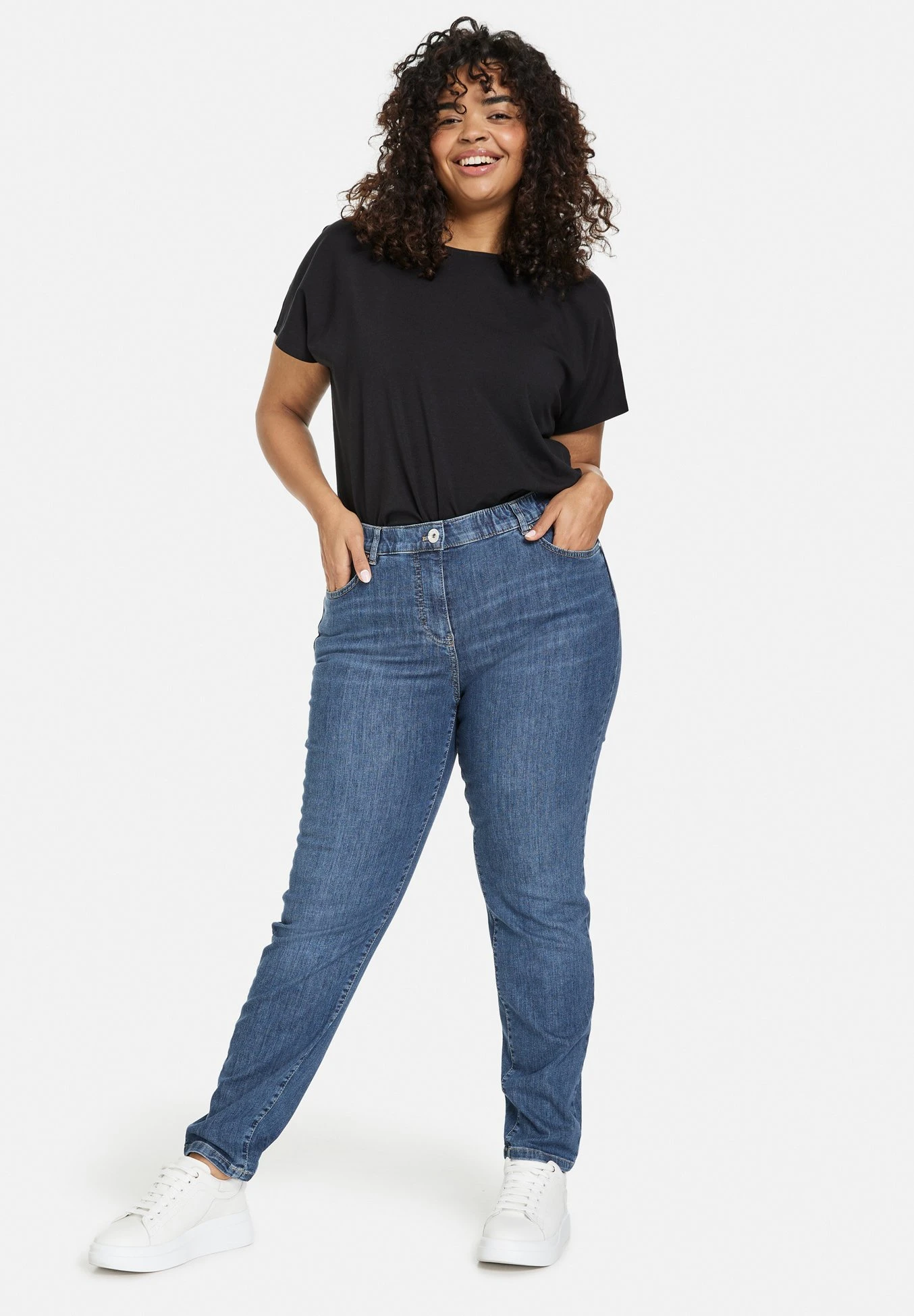 VERKÜRZT 5-POCKET BETTY - Jeansy Slim Fit - Dark Blue Denim 2 VERKÜRZT 5-POCKET BETTY - Jeansy Slim Fit - Dark Blue Denim - obrazek 2