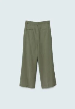 Stradivarius SMART WITH PLEATS - Spodnie Materiałowe - Khaki -Ulla Popken Sklep 2c851b5dc6154afaa53b64184f410dd2