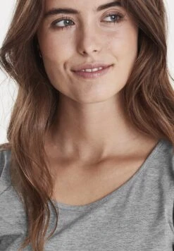 Fransa FRZAGANIC 1 T - Bluzka Z Długim Rękawem - Asphalt Melange -Ulla Popken Sklep 3d847ce151a1447b8513ec238f3e837a