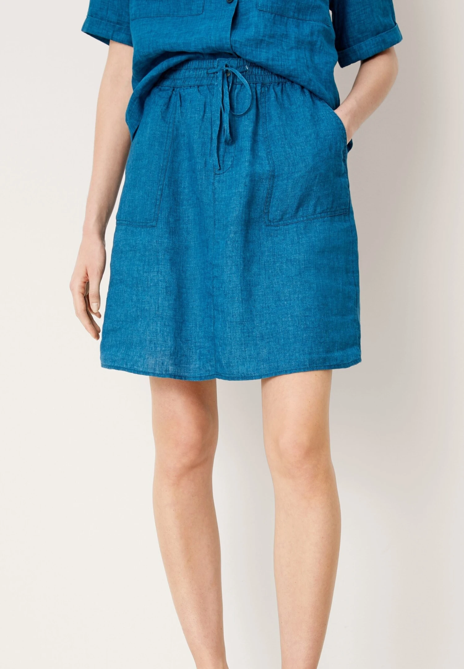 S.Oliver ROCK AUS LEINEN - Spódnica Trapezowa - Dark Teal Melange 1 S.Oliver ROCK AUS LEINEN - Spódnica Trapezowa - Dark Teal Melange