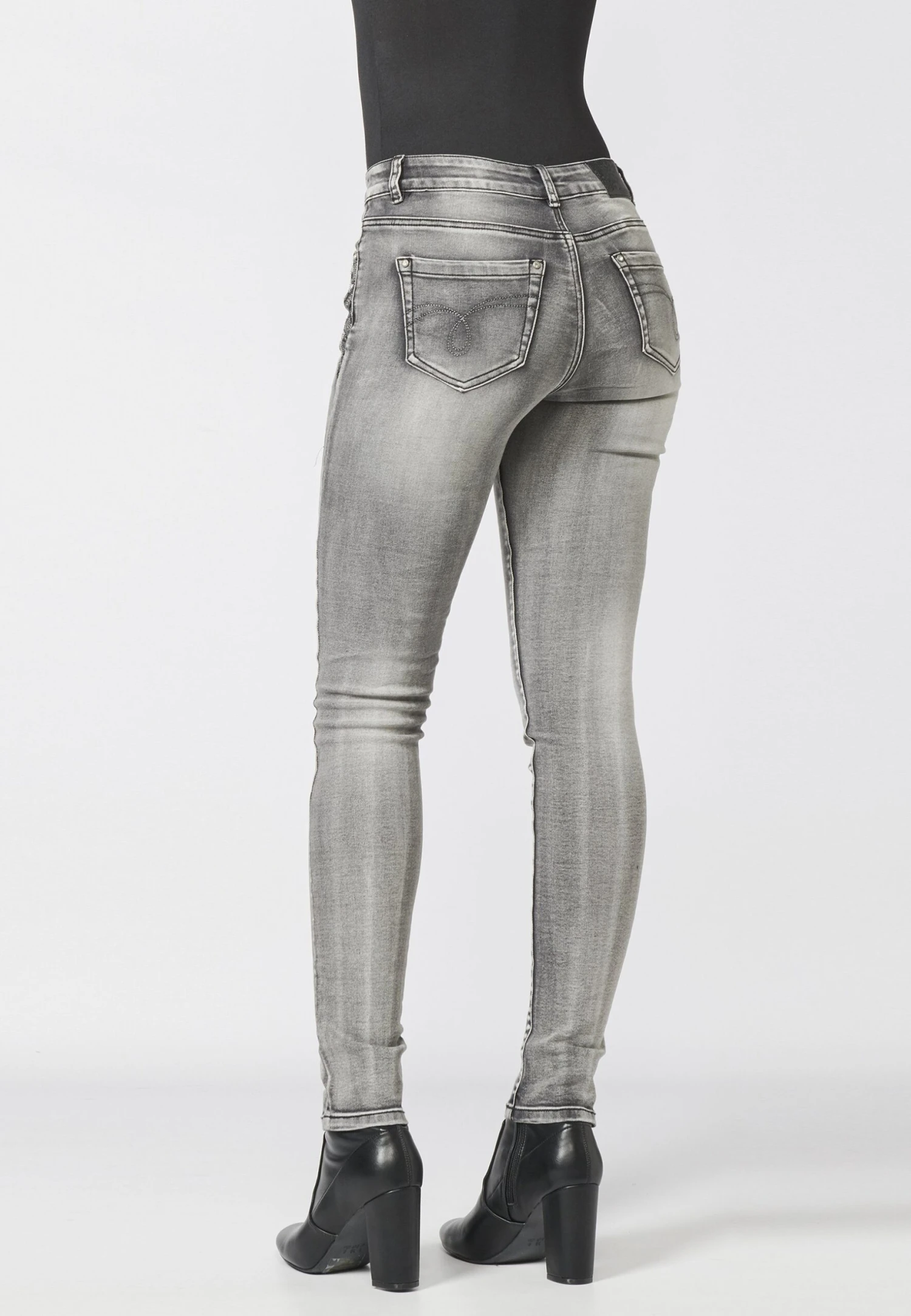 Koroshi Jeansy Skinny Fit - Gris 3 Koroshi Jeansy Skinny Fit - Gris - obrazek 3