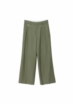 Stradivarius SMART WITH PLEATS - Spodnie Materiałowe - Khaki -Ulla Popken Sklep 49259918b1d54ba2bdd67a8a0bef8029