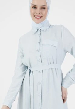 POINT COLLAR MODEST - Długa Sukienka - Light Blue -Ulla Popken Sklep 4a67d1d4f6ad48928dfaafaa559182fc