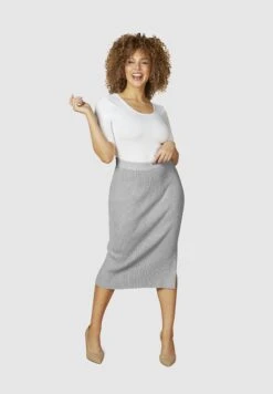 ROSIE - Spódnica Ołówkowa - Grey Melange