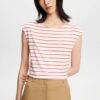 ESPRIT SSLV STRIPE - T-shirt Z Nadrukiem - Orange Red