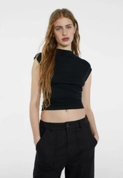 Stradivarius GATHERING - T-shirt Basic - Black