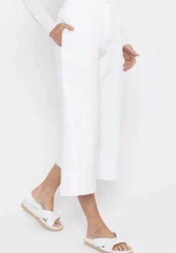 SZEROKIE TYPU PALAZZO - Spodnie Materiałowe - Biały -Ulla Popken Sklep 5f9410f142a940a28ec90471bacc3f66