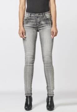 Koroshi Jeansy Skinny Fit - Gris