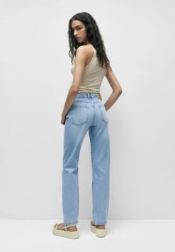 PULL & BEAR MID WAIST FADED - Jeansy Straight Leg - Light Blue Denim -Ulla Popken Sklep 668e59eb490045c99a35a20f53e78f3f