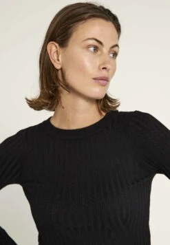 KARLINA O-NECK - Bluzka Z Długim Rękawem - Black -Ulla Popken Sklep 694882cdedf84cadb4466dc444f1a2f8