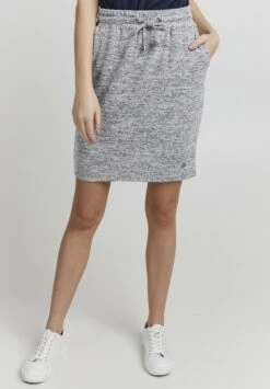 OXMO BIRGA - Spódnica Ołówkowa - Light Grey Melange