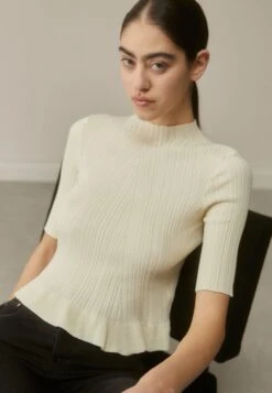 Maje MODY - T-shirt Z Nadrukiem - Ecru