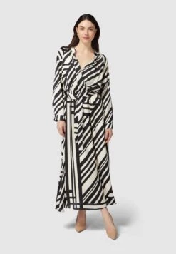 LONG WITH GEOMETRIC PATTERN - D艂uga Sukienka - Nero