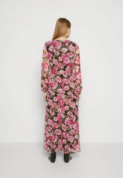 ONLY ONLSAGA V NECK BUTTON DRESS - Długa Sukienka - Black/rosemary/flower -Ulla Popken Sklep 74d41ee9696e4d44bed01c4d3df94db9