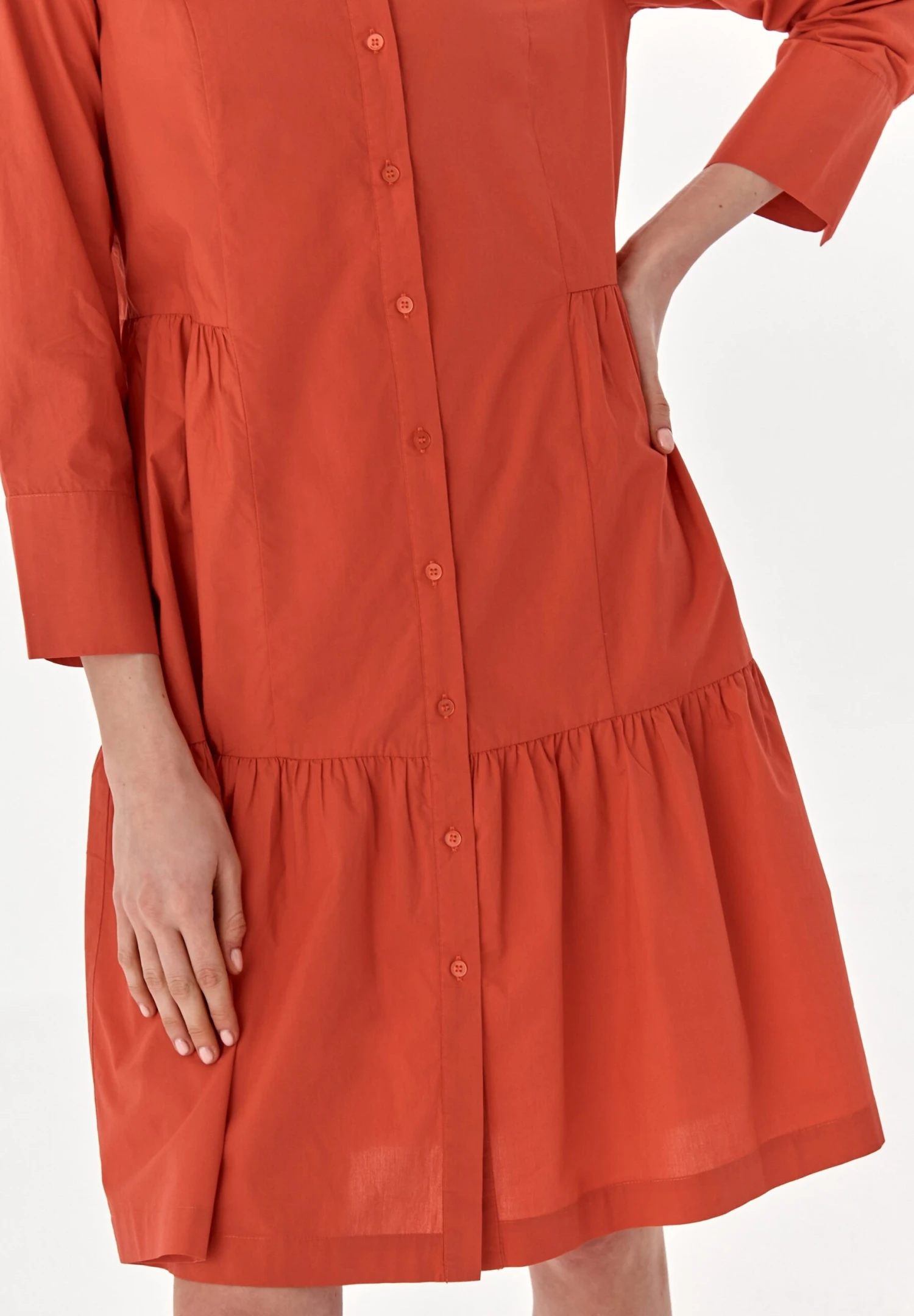 LANOLA - Sukienka Koszulowa - Coral 5 LANOLA - Sukienka Koszulowa - Coral - obrazek 5