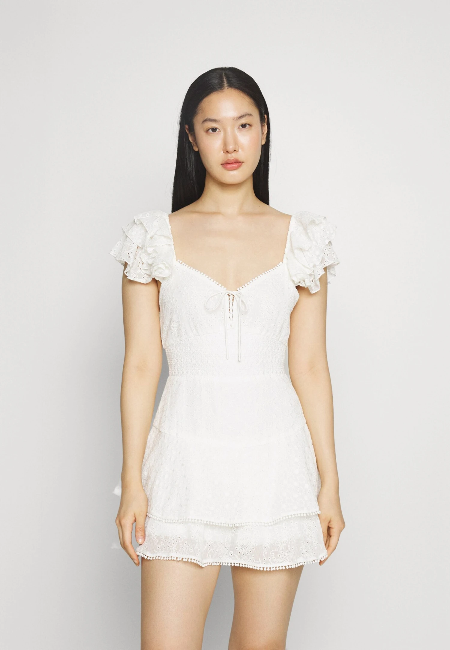 Alice + Olivia HARTFORD BUSTIER ROMPER - Sukienka Letnia - White 1 Alice + Olivia HARTFORD BUSTIER ROMPER - Sukienka Letnia - White