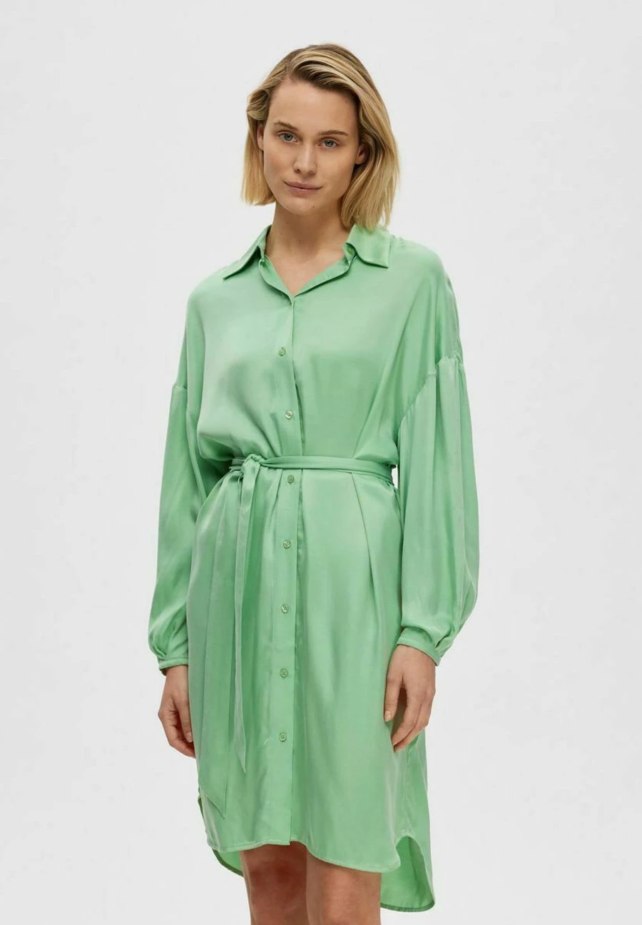Selected Femme SLFIRENE TONIA SHIRT DRESS - Sukienka Koszulowa - Absinthe Green 1 Selected Femme SLFIRENE TONIA SHIRT DRESS - Sukienka Koszulowa - Absinthe Green