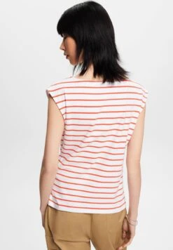 ESPRIT SSLV STRIPE - T-shirt Z Nadrukiem - Orange Red -Ulla Popken Sklep 815b275bef0a47aa9038a1e92e7d769e