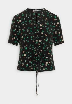 Marc O'Polo DENIM BLOUSE SHORT SLEEVE GATHEIRNG DETAIL - T-shirt Z Nadrukiem - Multi-coloured/black -Ulla Popken Sklep 83bed8b6f200468180537e4c7028f3dd