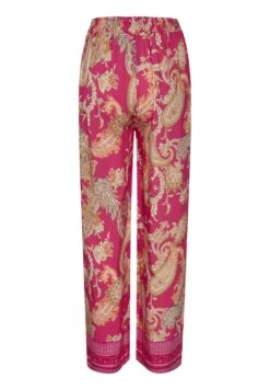Cream CRALORA - Spodnie Materiałowe - Pink Golden Paisley -Ulla Popken Sklep 8633ff218f2f41839c33925912065e65