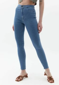 MIT HOHER TAILLE - Jeansy Skinny Fit - Light Denim
