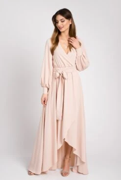 IRMINA - Długa Sukienka - Beige