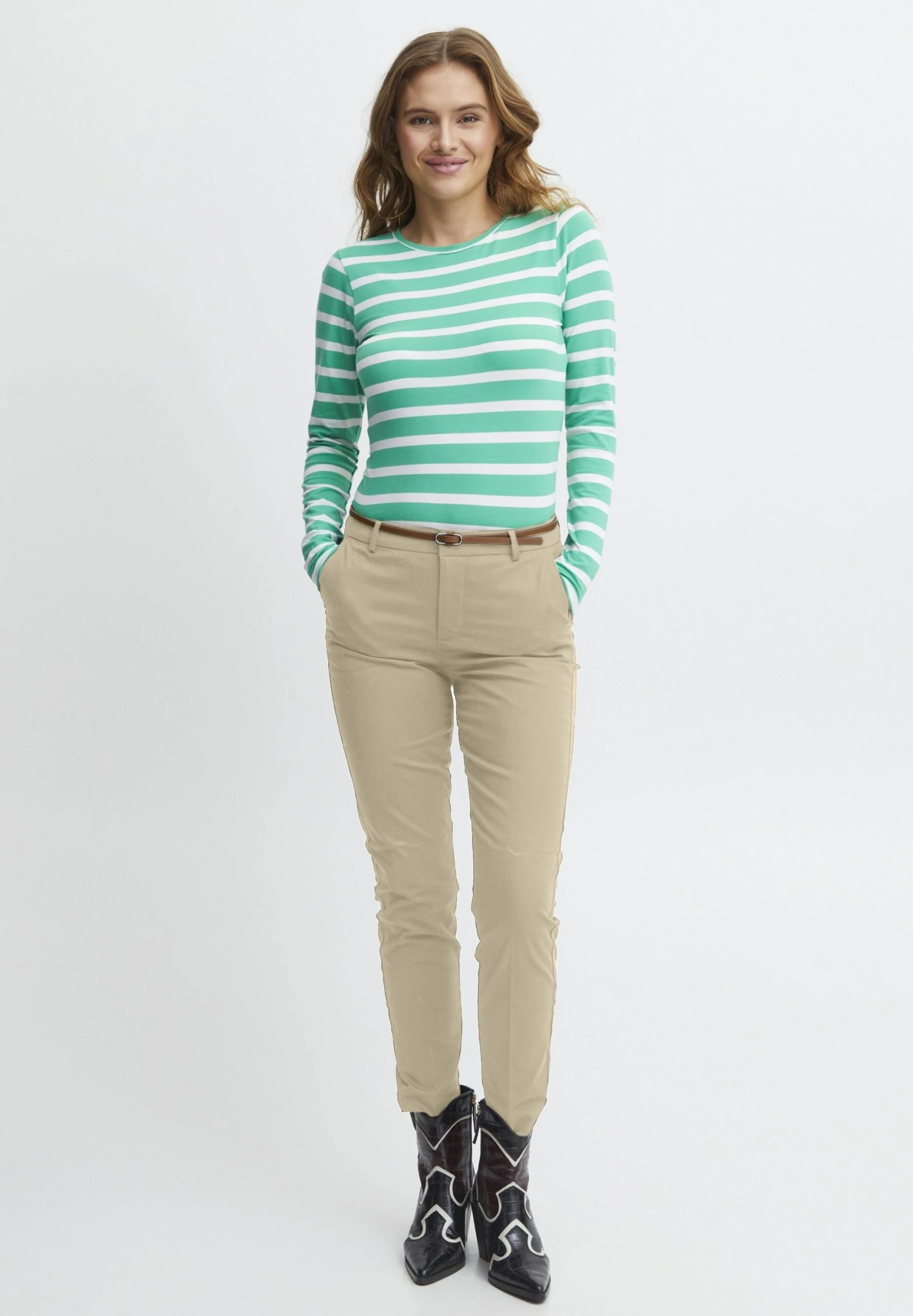 B.young PAMILA LS - Bluzka Z Długim Rękawem - Ming Green Mix 2 B.young PAMILA LS - Bluzka Z Długim Rękawem - Ming Green Mix - obrazek 2