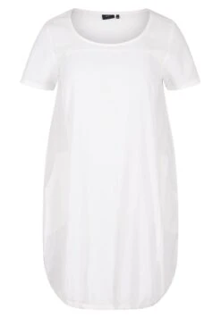 Zizzi KURZARM - Sukienka Z Dżerseju - White 10 Zizzi KURZARM - Sukienka Z Dżerseju - White -Ulla Popken Sklep 90de629b5b114702bf455f7ae99f929f