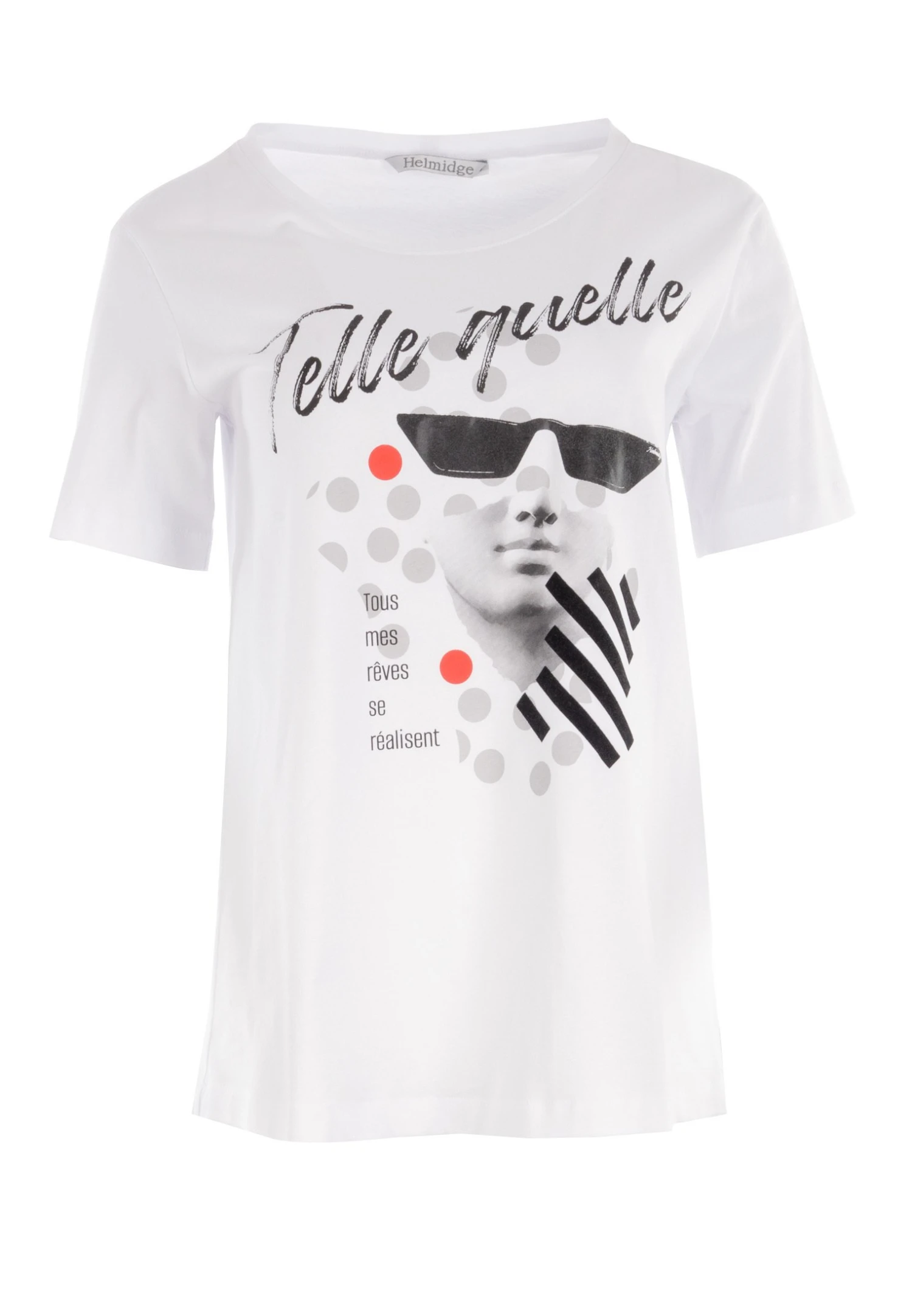 HELMIDGE T-shirt Z Nadrukiem - Weiss Brille 6 HELMIDGE T-shirt Z Nadrukiem - Weiss Brille - obrazek 6