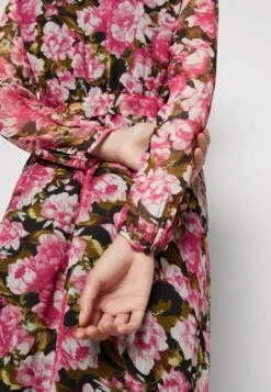 ONLY ONLSAGA V NECK BUTTON DRESS - Długa Sukienka - Black/rosemary/flower -Ulla Popken Sklep 92f2d0e924a5450ea0ef4bf3a029c0e0