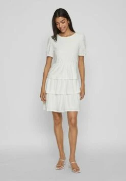 Vila GESTUFTES - Sukienka Letnia - Cloud Dancer