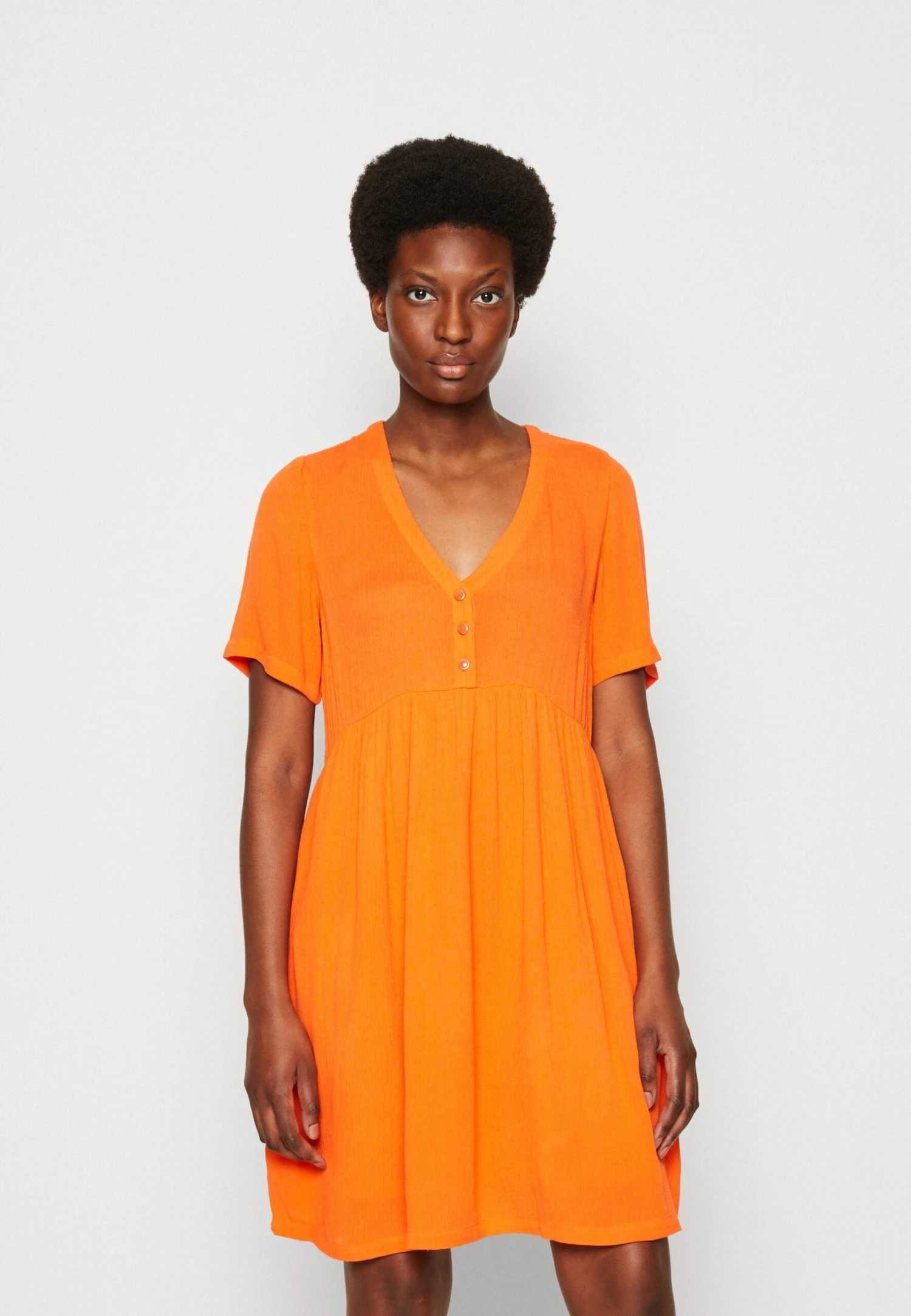 Kaffe KATARA SHORT - Sukienka Letnia - Vermillion Orange 1 Kaffe KATARA SHORT - Sukienka Letnia - Vermillion Orange